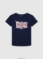 tricou cu steag și logo băiat Pepe Jeans dulwich 6Z0R461624 - imagine 3