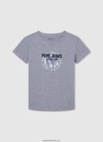tricou cu steag și logo băiat Pepe Jeans marnă cenușie 6Z0R461635 - imagine 3
