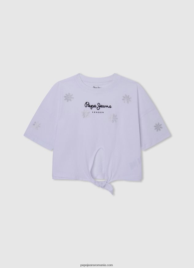 tricou_cu_strasuri_florale_fata_pepe_jeans_alb_6z0r461475.jpg tricou cu strasuri florale fată Pepe Jeans alb 6Z0R461475 - imagine 1