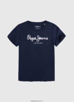 tricou de bază cu logo băiat Pepe Jeans marina 6Z0R461622