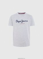 tricou de bază cu logo băiat Pepe Jeans marnă cenușie 6Z0R461629