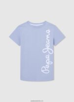 tricou de bază cu logo băiat Pepe Jeans marnă cenușie 6Z0R461629 - imagine 3