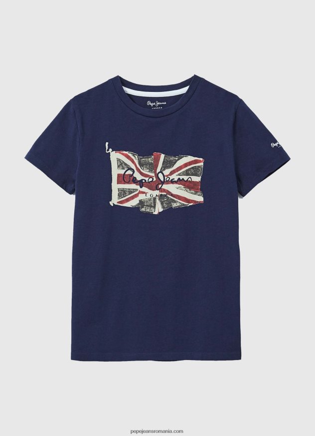 tricou de bază cu logo băiat Pepe Jeans studio roșu 6Z0R461625 - imagine 3