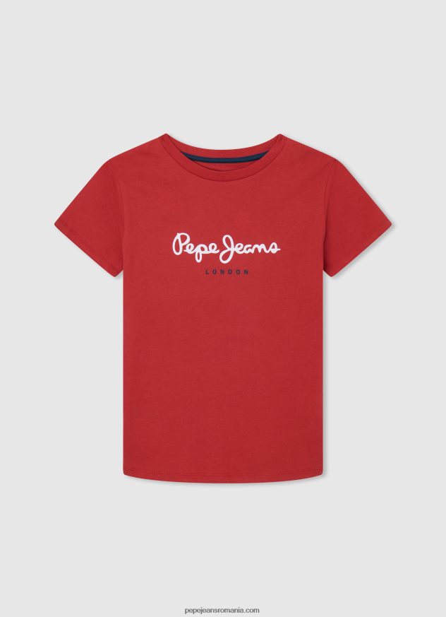 tricou_de_baza_cu_logo_baiat_pepe_jeans_studio_rosu_6z0r461625.jpg tricou de bază cu logo băiat Pepe Jeans studio roșu 6Z0R461625 - imagine 1