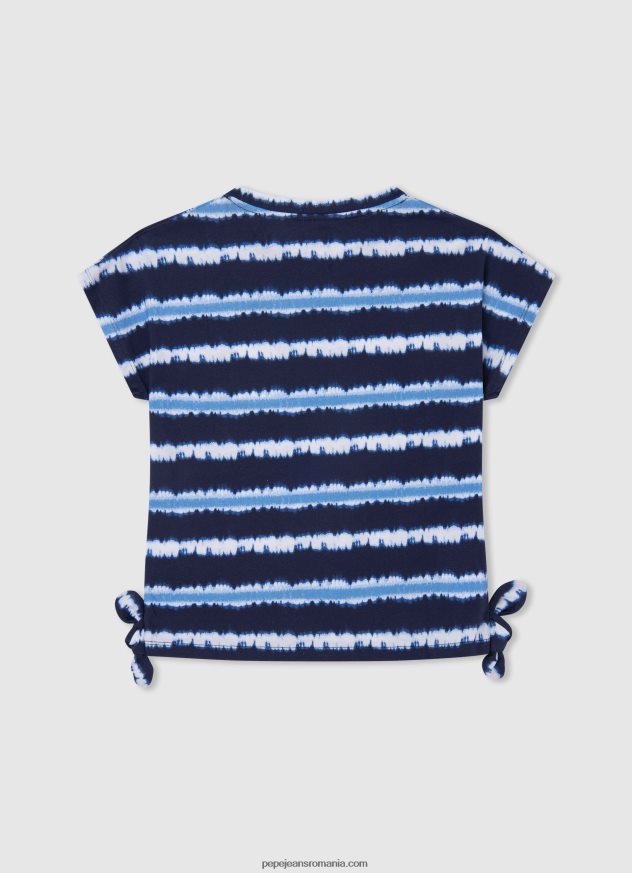tricou din bumbac cu dungi decolorate fată Pepe Jeans dulwich 6Z0R461463 - imagine 2