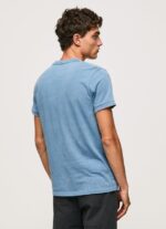 tricou din bumbac cu guler brut bărbați Pepe Jeans albastru deschis 6Z0R46965 - imagine 4