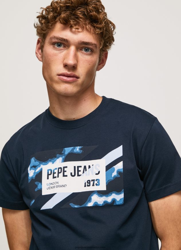 tricou din bumbac cu imprimeu steag bărbați Pepe Jeans dulwich 6Z0R46956 - imagine 3