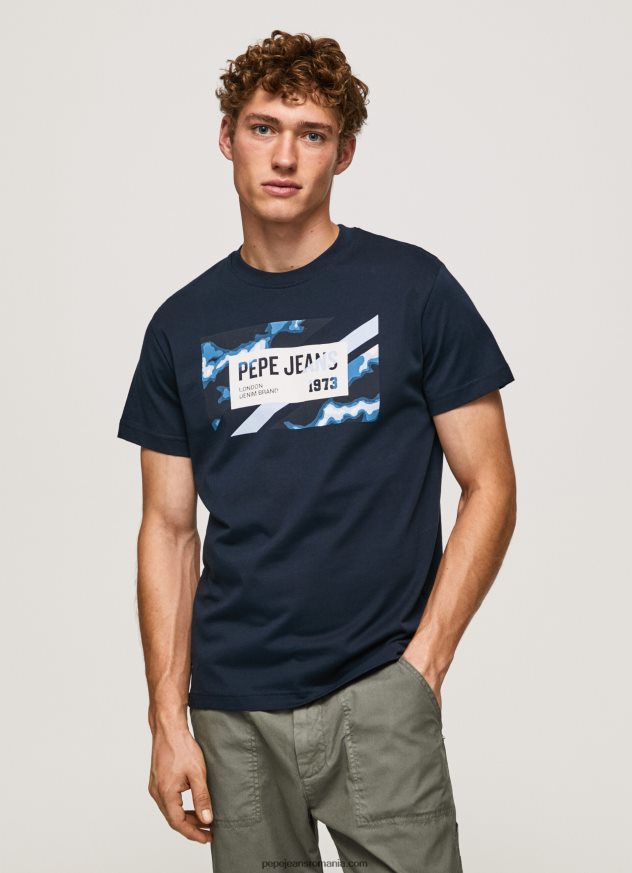 tricou din bumbac cu imprimeu steag bărbați Pepe Jeans dulwich 6Z0R46956 - imagine 1