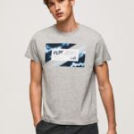 tricou din bumbac cu imprimeu steag bărbați Pepe Jeans marnă cenușie 6Z0R46957