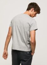 tricou din bumbac cu imprimeu steag bărbați Pepe Jeans marnă cenușie 6Z0R46957 - imagine 4