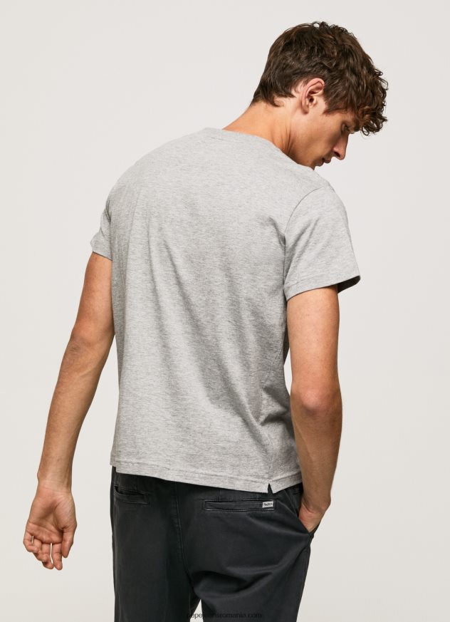 tricou din bumbac cu imprimeu steag bărbați Pepe Jeans marnă cenușie 6Z0R46957 - imagine 4