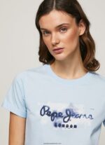tricou din bumbac cu logo degradat femei Pepe Jeans dafin 6Z0R46422 - imagine 3