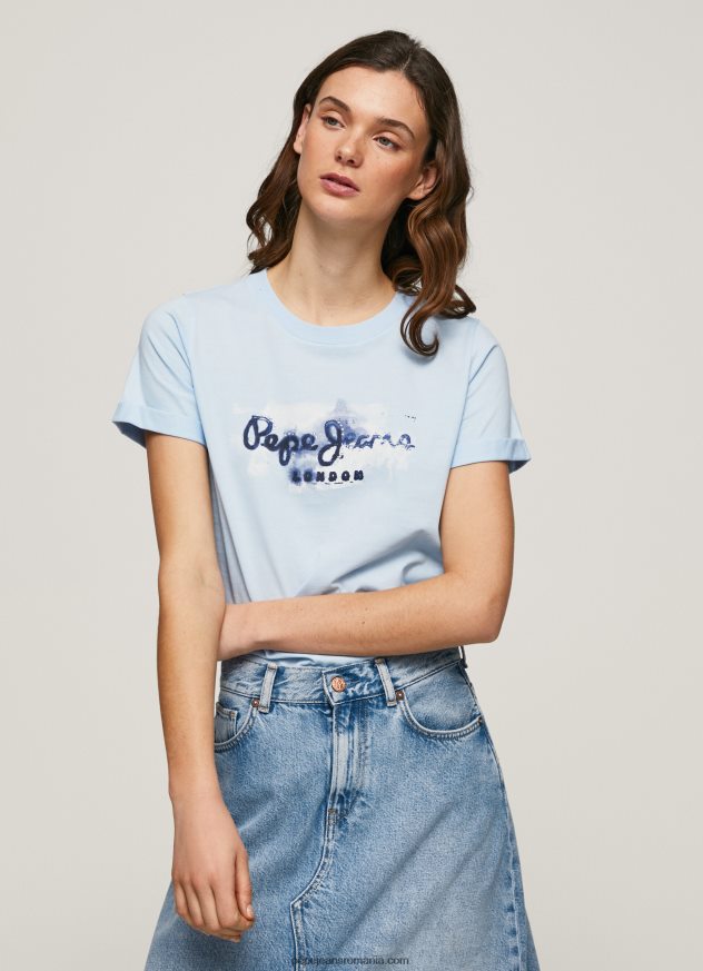 tricou din bumbac cu logo degradat femei Pepe Jeans dafin 6Z0R46422 - imagine 1