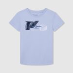 tricou din bumbac cu logo imprimat băiat Pepe Jeans albastru înălbitor 6Z0R461632