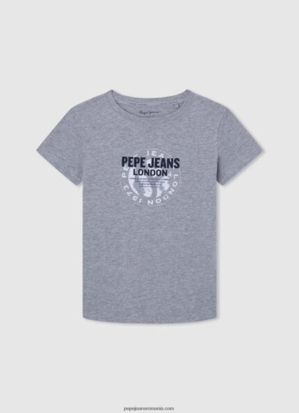 tricou din bumbac cu logo imprimat băiat Pepe Jeans marnă cenușie 6Z0R461634