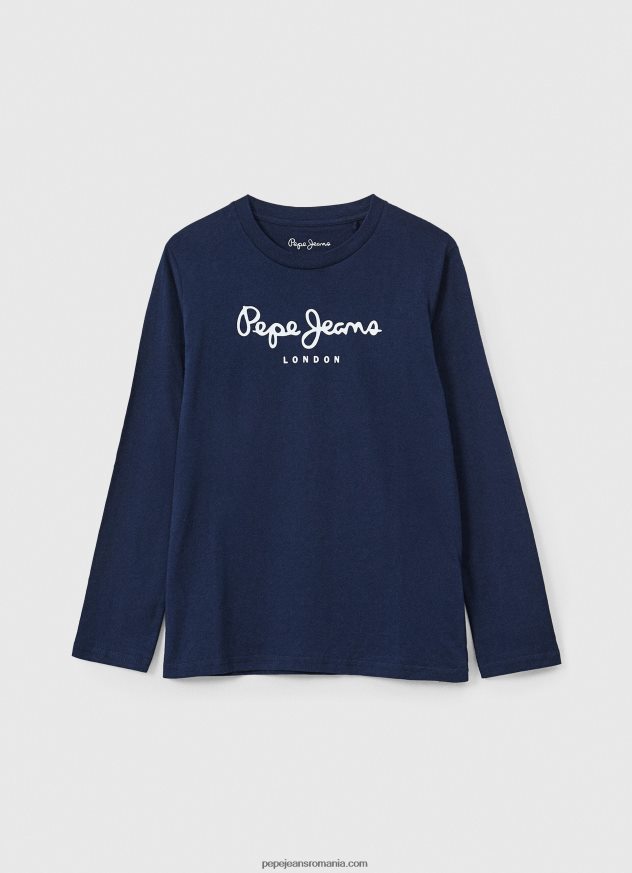 tricou din bumbac cu logo imprimat băiat Pepe Jeans ozzy 6Z0R461633 - imagine 5