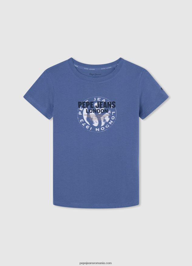 tricou din bumbac cu logo imprimat băiat Pepe Jeans ozzy 6Z0R461633 - imagine 1