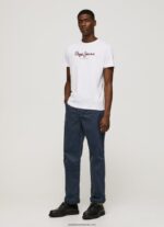 tricou din bumbac cu logo imprimat bărbați Pepe Jeans alb 6Z0R46998 - imagine 2