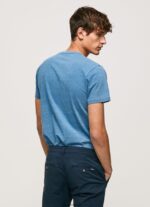 tricou din bumbac cu logo imprimat bărbați Pepe Jeans albastru deschis 6Z0R46967 - imagine 4