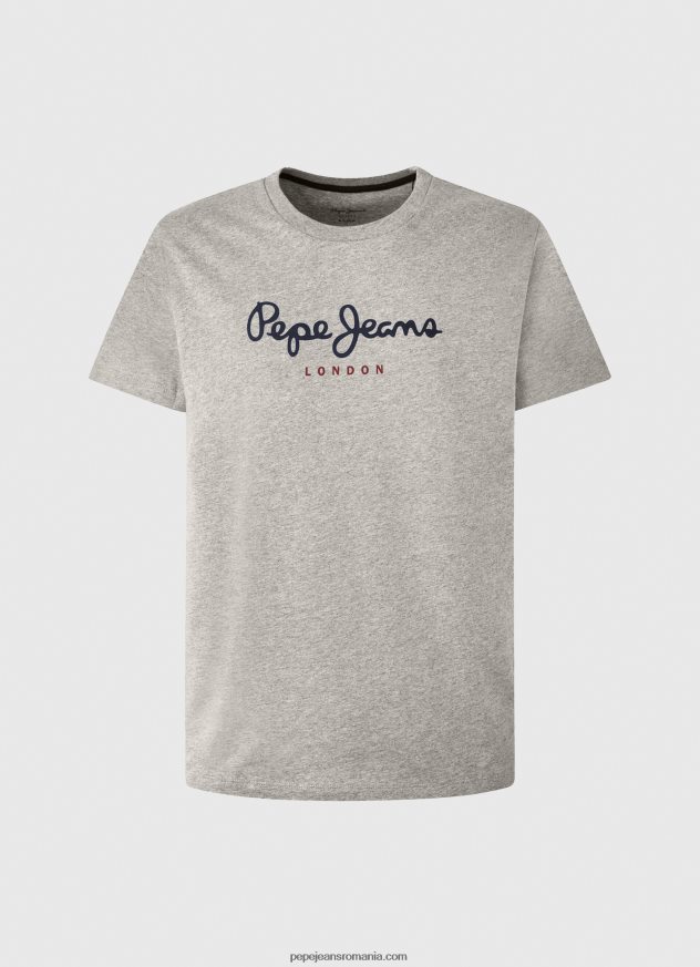 tricou din bumbac cu logo imprimat bărbați Pepe Jeans marnă cenușie 6Z0R461001 - imagine 5