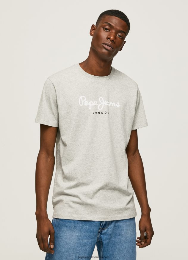 tricou din bumbac cu logo imprimat bărbați Pepe Jeans marnă gri deschis 6Z0R46918 - imagine 3