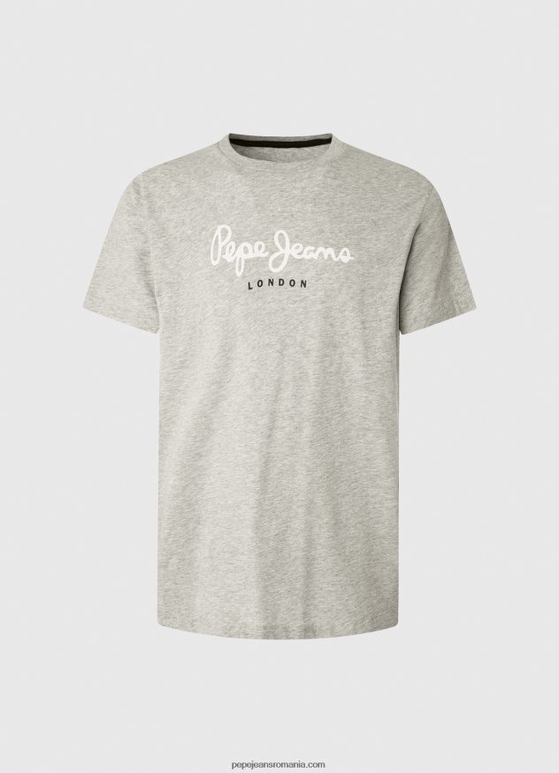 tricou din bumbac cu logo imprimat bărbați Pepe Jeans marnă gri deschis 6Z0R46918 - imagine 5