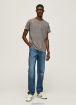 tricou din bumbac cu logo imprimat bărbați Pepe Jeans negru spalat 6Z0R46927 - imagine 2