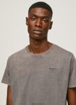 tricou din bumbac cu logo imprimat bărbați Pepe Jeans negru spalat 6Z0R46927