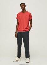 tricou din bumbac cu logo imprimat bărbați Pepe Jeans studio roșu 6Z0R46946 - imagine 2