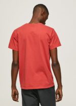 tricou din bumbac cu logo imprimat bărbați Pepe Jeans studio roșu 6Z0R46946 - imagine 4