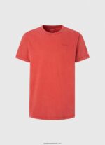 tricou din bumbac cu logo imprimat bărbați Pepe Jeans studio roșu 6Z0R46946 - imagine 5