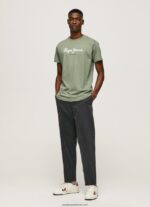 tricou din bumbac cu logo imprimat bărbați Pepe Jeans turnare 6Z0R46920 - imagine 2
