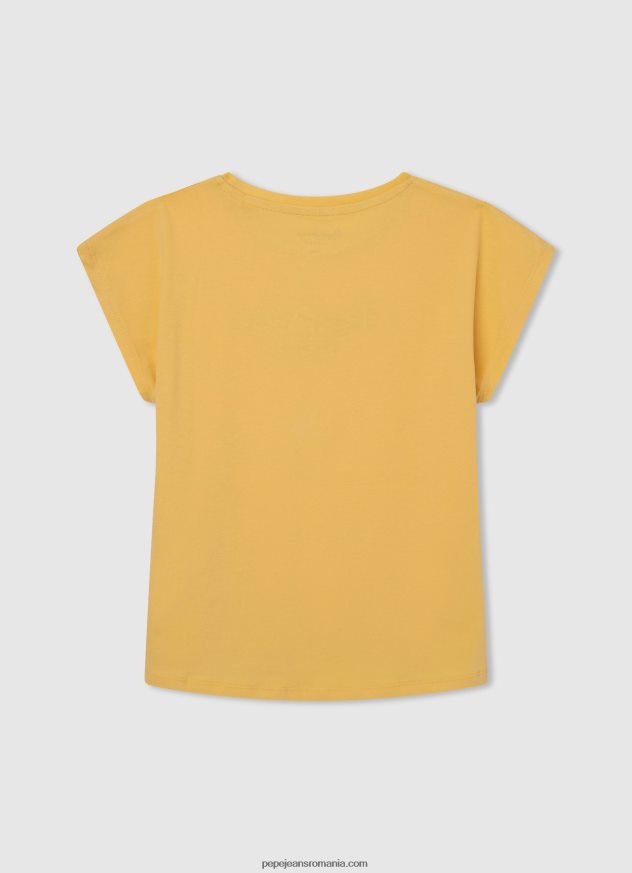 tricou din bumbac cu logo strass fată Pepe Jeans strălucire 6Z0R461433 - imagine 2