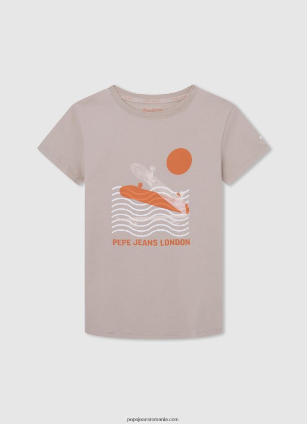 tricou din bumbac cu logo vertical băiat Pepe Jeans alb 6Z0R461618 - imagine 4