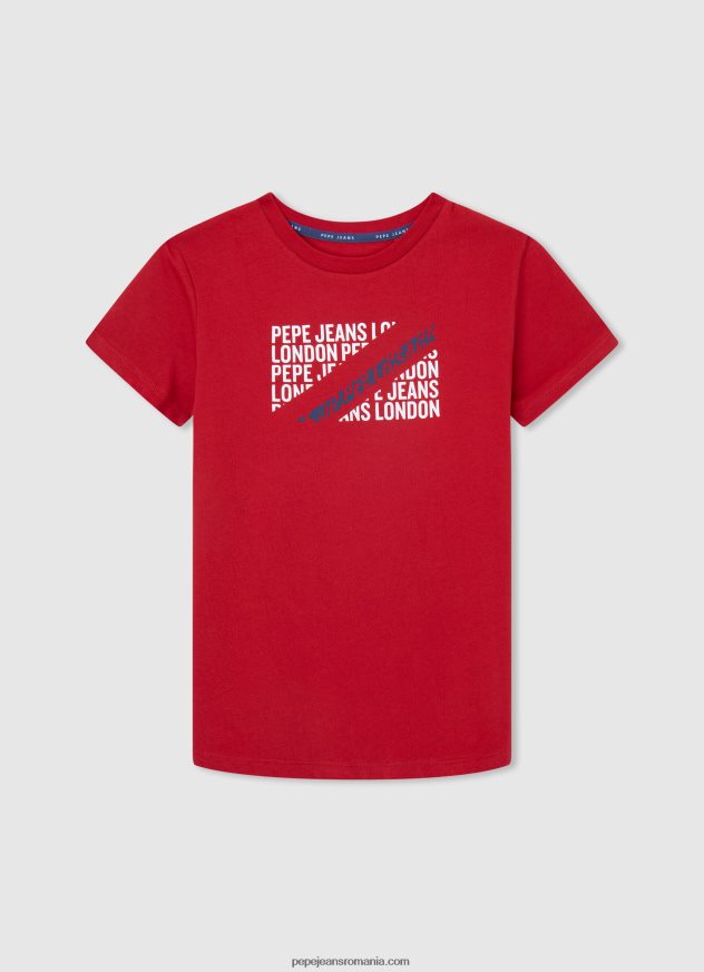 tricou din bumbac cu logo vertical băiat Pepe Jeans jarman 6Z0R461649 - imagine 4