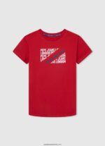 tricou din bumbac cu logo vertical băiat Pepe Jeans marnă cenușie 6Z0R461650 - imagine 5