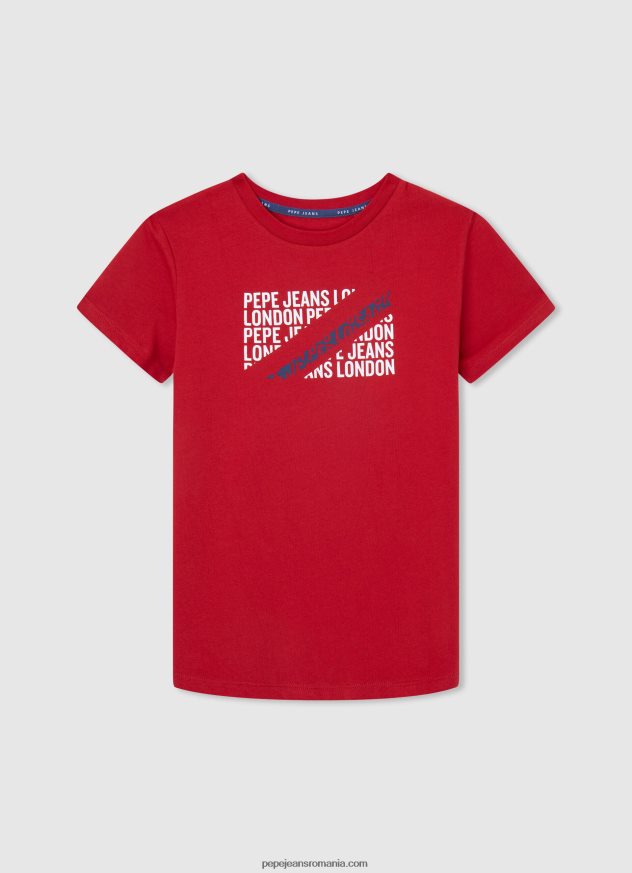 tricou din bumbac cu logo vertical băiat Pepe Jeans marnă cenușie 6Z0R461650 - imagine 5