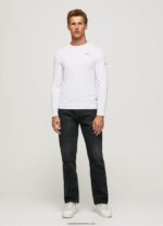 tricou din bumbac cu maneca lunga bărbați Pepe Jeans alb 6Z0R461007 - imagine 2