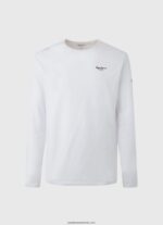 tricou din bumbac cu maneca lunga bărbați Pepe Jeans alb 6Z0R461007 - imagine 5