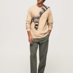 tricou din bumbac cu maneca lunga bărbați Pepe Jeans piatră 6Z0R46913
