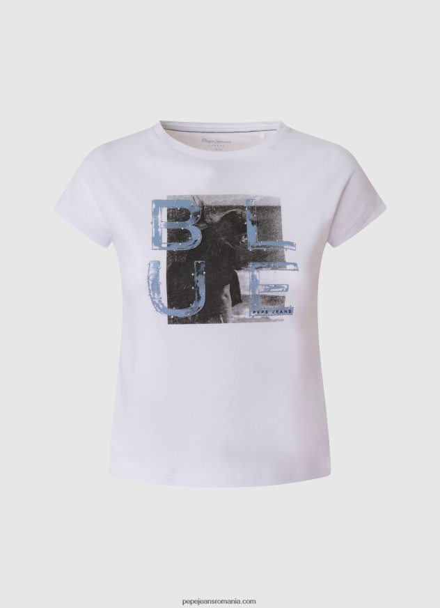 tricou din bumbac cu maneca lunga fată Pepe Jeans alb 6Z0R461456 - imagine 5