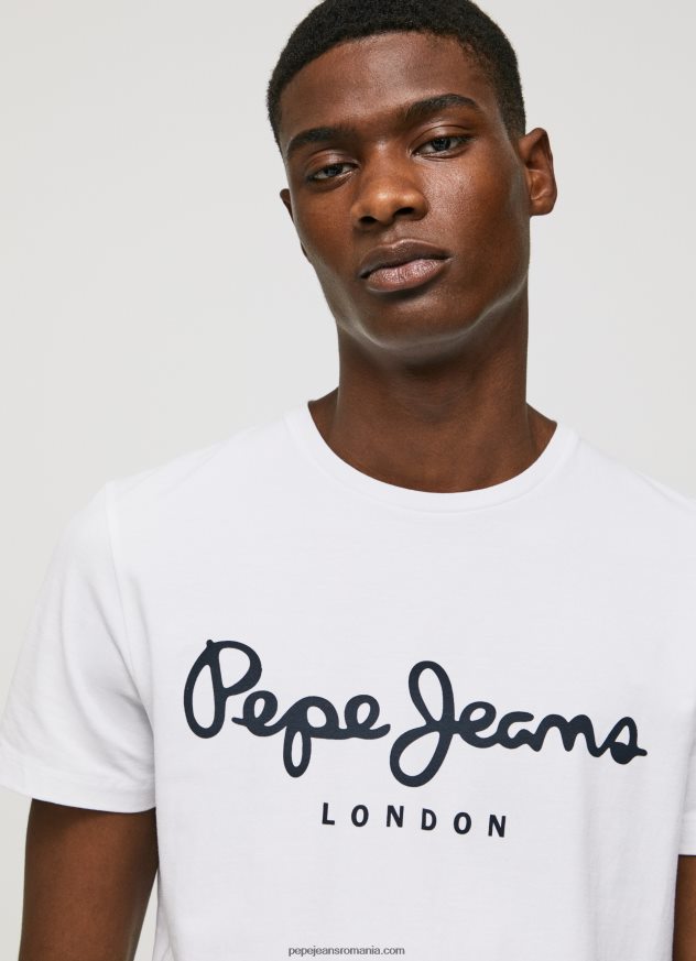 tricou din bumbac cu maneca scurta bărbați Pepe Jeans alb 6Z0R461002 - imagine 3