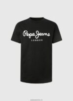 tricou din bumbac cu maneca scurta bărbați Pepe Jeans negru 6Z0R461003 - imagine 5