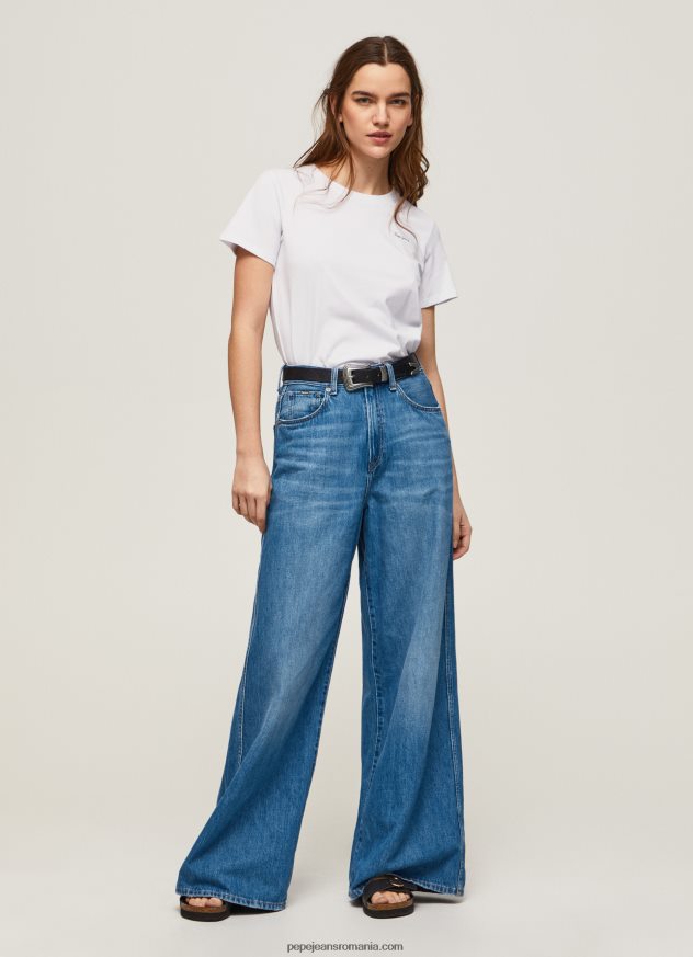 tricou din bumbac cu maneca scurta femei Pepe Jeans alb 6Z0R46420 - imagine 2