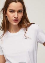 tricou din bumbac cu maneca scurta femei Pepe Jeans alb 6Z0R46420 - imagine 3