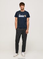 tricou din bumbac cu sigla perii bărbați Pepe Jeans dulwich 6Z0R46932 - imagine 2