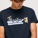 tricou din bumbac cu sigla perii bărbați Pepe Jeans dulwich 6Z0R46932