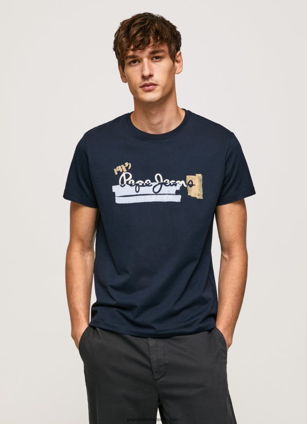 tricou din bumbac cu sigla perii bărbați Pepe Jeans dulwich 6Z0R46932 - imagine 3
