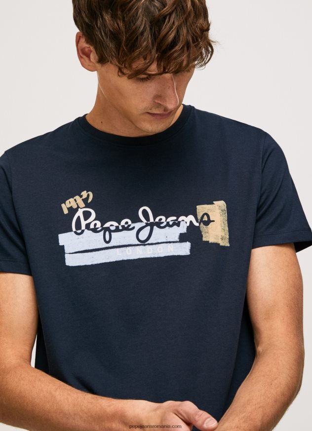 tricou din bumbac cu sigla perii bărbați Pepe Jeans dulwich 6Z0R46932 - imagine 1