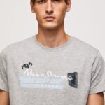tricou din bumbac cu sigla perii bărbați Pepe Jeans marnă cenușie 6Z0R46931